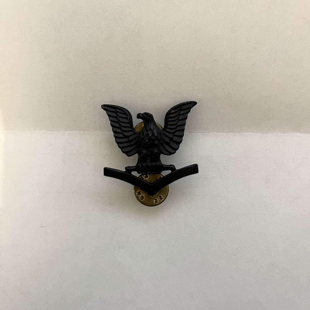 Vintage US Navy Matte Black Eagle Pin